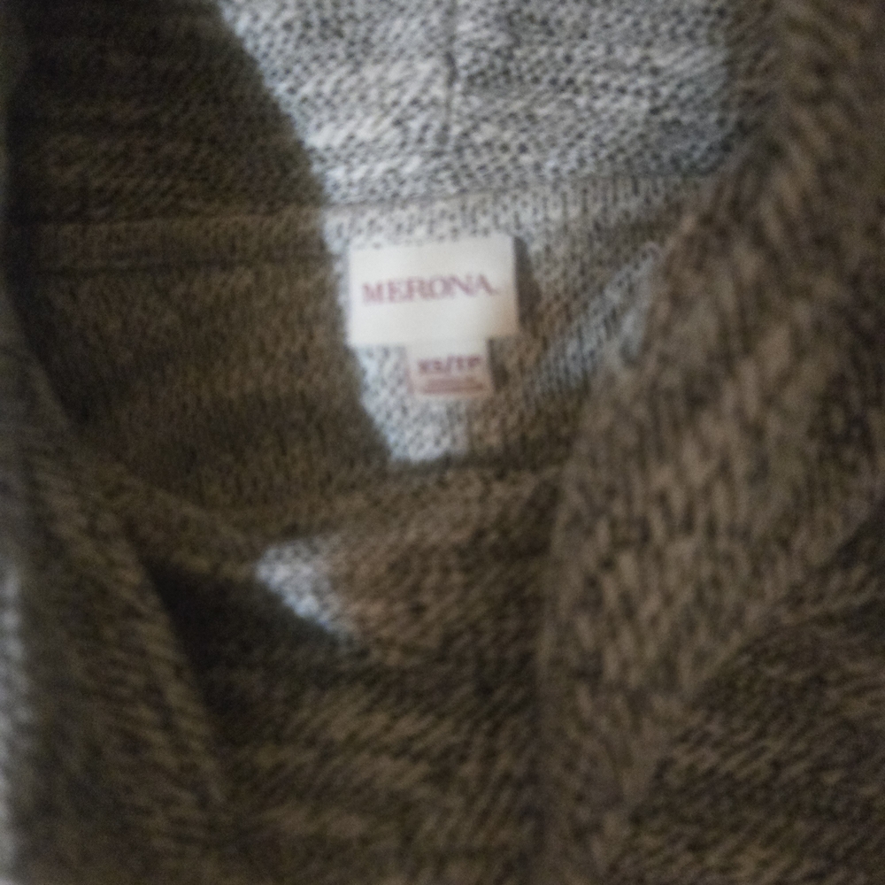 Merona Womans Grey White Cowl Neck Sweater